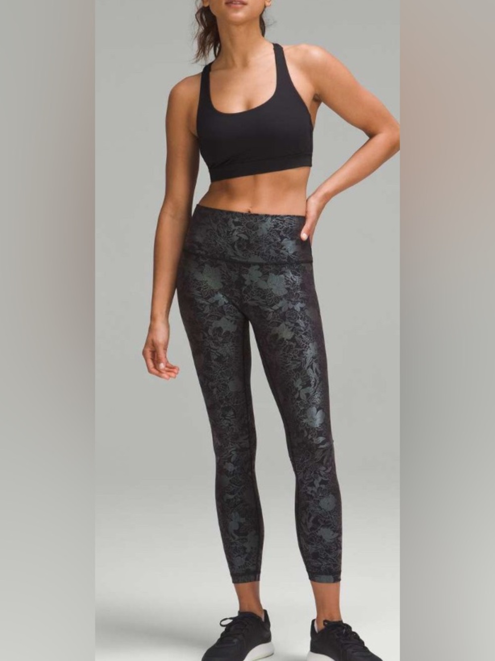 Lululemon Wunder Under High-Rise Tight 25" Size 10 Black Iridescent Foil